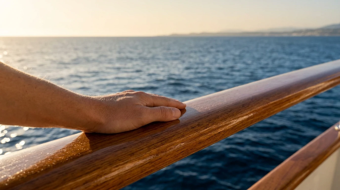 An ocean view from a cruise ship deck